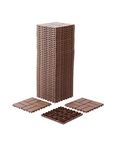 Plastic Interlocking Deck Tiles,44 Pack Patio Deck Tiles,12" x12" Square Waterproof Outdoor All Weather Use, Patio Decking Tiles for Poolside Balcony
