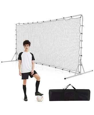 Costway Soccer Rebounder Net 12 x 6 Ft Portable Football Training Equipment with Net