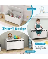 Costway Kids Toy Box withSafety Hinge Wood Storage Chest Flip-Top Storage Organizer