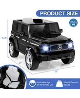 Costway Licensed Mercedes-Benz Eqg Kids Ride On Car with Remote Control Detachable Battery