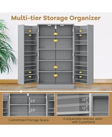 41" Farmhouse Kitchen Pantry Storage Cabinet withDoors Adjustable Shelves