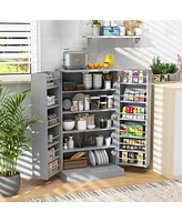 41" Farmhouse Kitchen Pantry Storage Cabinet withDoors Adjustable Shelves