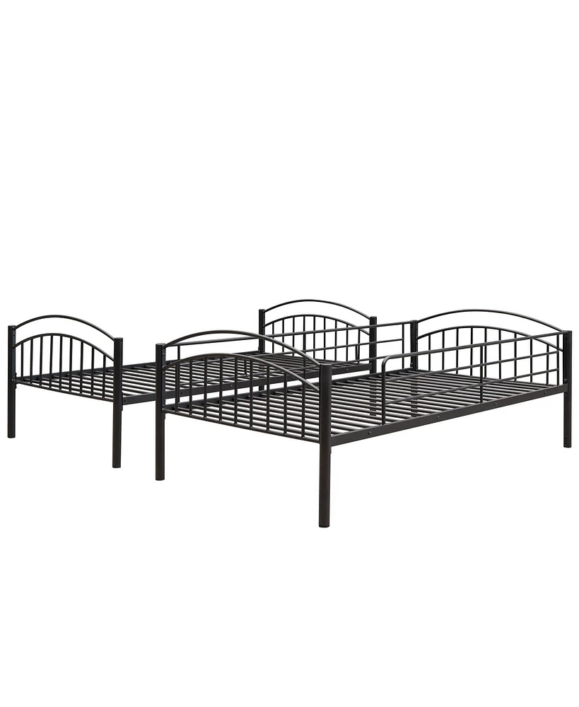 Slickblue Twin Over Twin Metal Bunk Bed, Easily Divides into Two Separate Beds for Versatile Sleeping Options