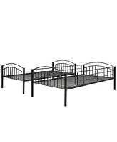 Slickblue Twin Over Twin Metal Bunk Bed, Easily Divides into Two Separate Beds for Versatile Sleeping Options