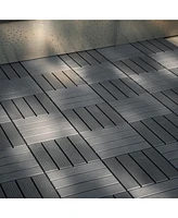 Plastic Interlocking Deck Tiles,44 Pack Patio Deck Tiles,12" x12" Square Waterproof Outdoor All Weather Use, Patio Decking Tiles for Poolsid