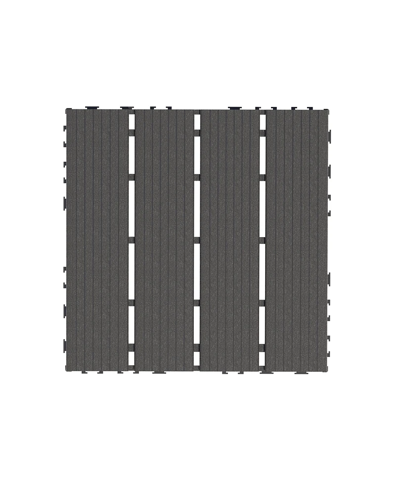 Streamdale Furniture Plastic Interlocking Deck Tiles,44 Pack Patio Deck Tiles,12" x12" Square Waterproof Outdoor All Weather Use, Patio Decking Tiles