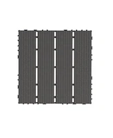 Streamdale Furniture Plastic Interlocking Deck Tiles,44 Pack Patio Deck Tiles,12" x12" Square Waterproof Outdoor All Weather Use, Patio Decking Tiles