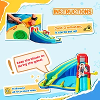 Streamdale Furniture 5-in-1 Inflatable Water Slide Kids Bounce House Water Park Jumping Castle Includes Trampoline Slide Water Pool Cannon Climbing Wa