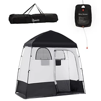Streamdale Furniture Shower Tent, Pop Up Privacy Shelter for Camping, Dressing Changing Room, Portable Instant Outdoor Shower Tent Enclosure w/ 2 Room