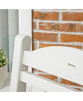 Outdoor Rocking Chair, All Weather-Resistant Hdpe Rocking Patio Chairs with Rustic High Back, Armrests, Oversized Seat and Slatted Backrest, 350lbs We