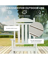 Outdoor Rocking Chair, All Weather-Resistant Hdpe Rocking Patio Chairs with Rustic High Back, Armrests, Oversized Seat and Slatted Backrest, 350lbs We