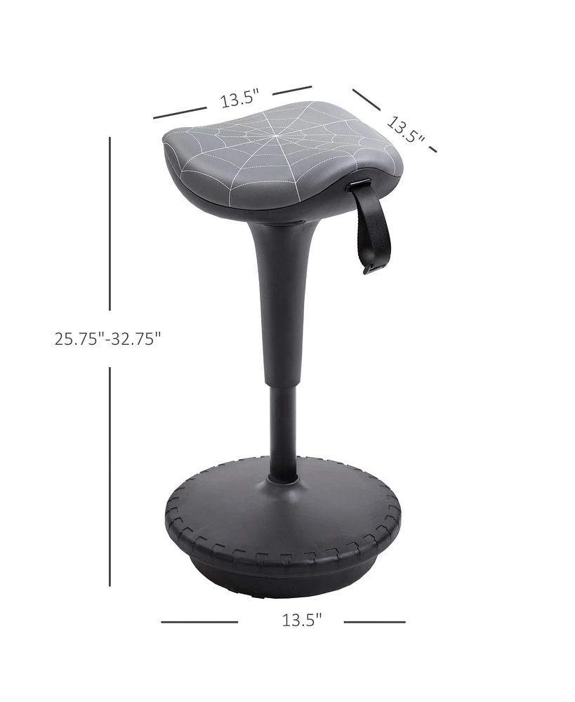 Streamdale Furniture Vinsetto Lift Wobble Stool Standing Chair with 360 Swivel, Tilting Balance Chair with Adjustable Height and Saddle Seat for Activ