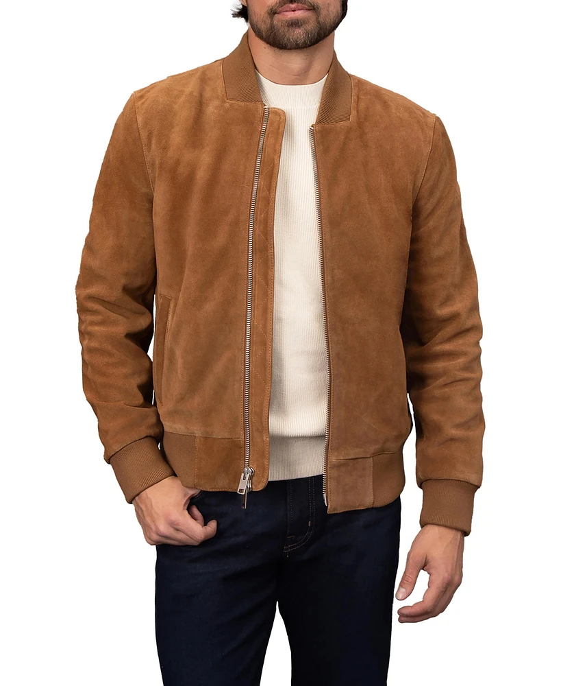 Bagatelle Homme Men's Genuine Suede Bomber Jacket