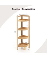 Costway 4 Tier Corner Shelf with Fall Prevention Rai Freestanding Corner Shelf for Bathroom