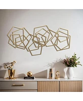 LuxenHome Gold Iron Metal Abstract Shapes 47.4-Inch Wide Wall Decor
