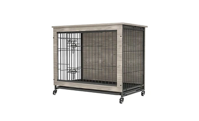 Slickblue Dog Crate Furniture with Cushion - Stylish and Comfortable Pet Housing Solution