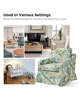 Kai Traditional Swivel Chair-Removable and Reversible Cushions