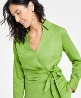 I.n.c. International Concepts Women's Collared V-Neck Wrap Top, Exclusively at Macy's