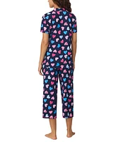 Cuddl Duds Women's Cropped Short-Sleeve Pajama Set