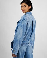 Boss Orange Women's Oversized-Collar Belted Jean Jacket