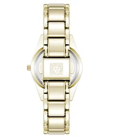 Anne Klein Women's Quartz Bold Coin Edge Bezel Gold-Tone Alloy Metal Watch, 32mm