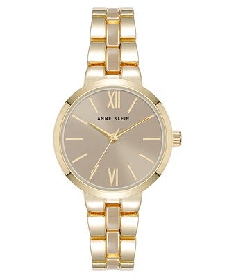 Anne Klein Women's Quartz Modern Enamel and Gold-Tone Alloy Metal Watch, 30mm