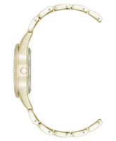 Anne Klein Women's Quartz Bold Coin Edge Bezel Gold-Tone Alloy Metal Watch, 32mm