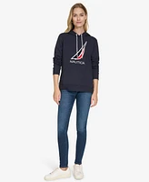 Nautica Jeans Women's Solid Logo Pullover Sweatshirt