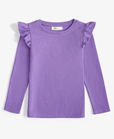 Epic Threads Toddler Girls Rib Flutter Long-Sleeve T-Shirt, Exclusively at Macy's