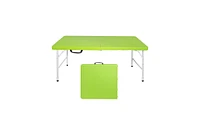 Slickblue 4ft Portable Folding Table for Indoor and Outdoor Use, Lightweight and Easy to Store