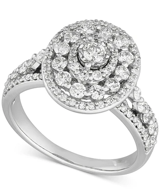 Diamond Multi Halo Multi Row Ring (1 ct. t.w.) in 10k White Gold