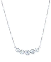 Diamond Bezel Graduated Curved Bar Collar Necklace (3/4 ct. t.w.) 14k White or Yellow Gold