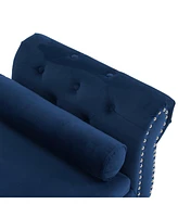 Velvet Multifunctional Storage Rectangular ottoman bench with 1 Pillow