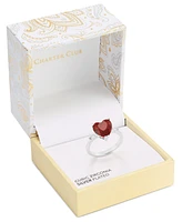 Charter Club Silver-Tone Red Stone Heart Solitaire Ring, Exclusively at Macy's