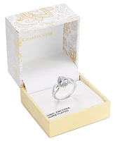 Charter Club Silver-Tone Blue Stone Pear Halo Ring, Exclusively at Macy's