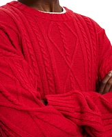 Cotton On Men's Cable Knit Crew Sweater