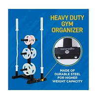 SereneLife Weight Plate Rack with Barbell Holders, 800-Pound Capacity