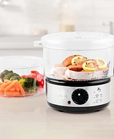 Ovente Electric Food Steamer 5 Quart Double Tier Stackable Portable FS62S