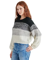 Steve Madden Women's Colette Striped Balloon-Sleeve Sweater