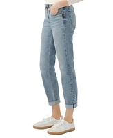 Silver Jeans Co. Women's Boyfriend Mid Rise Slim Leg Luxe Stretch