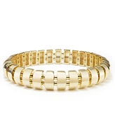 And Now This Gold, Silver Plated Brass Stretch Bracelet