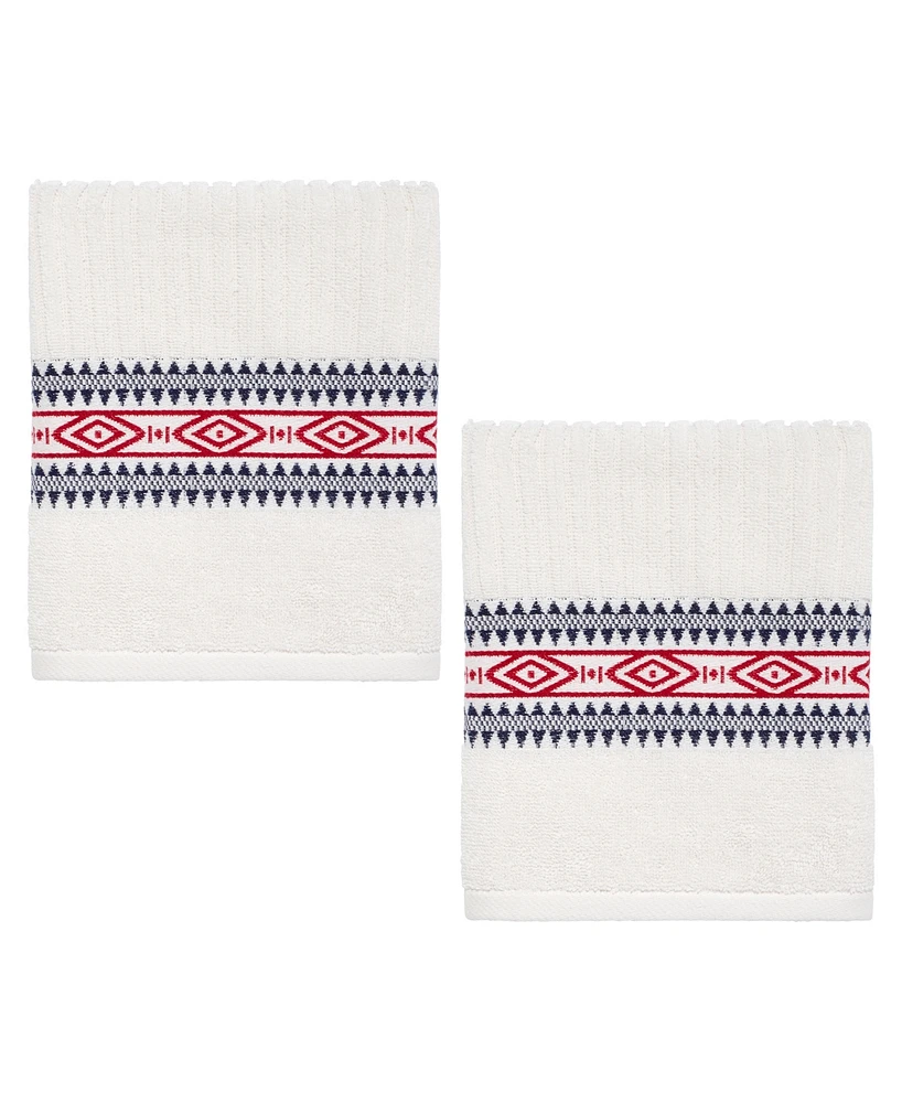 Izod Holiday Cotton 2-Pack Hand Towel Set, 16" x 28"