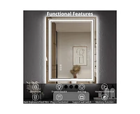 gaomon 20x28 Led Bathroom Mirror with Lights,Anti-Fog,Dimmable,Backlit + Front Lit,Memory,Bathroom Vanity Mirror with Lights,Lighted Bathroom Mirror,3