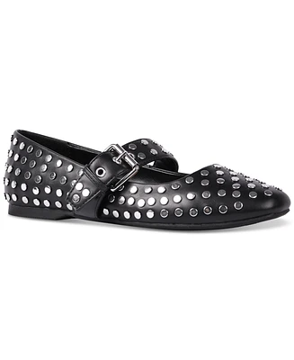 Dv Dolce Vita Women's Mellie Buckle Strap Studded Mary Jane Flats