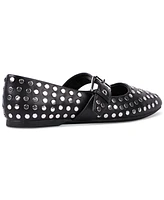 Dv Dolce Vita Women's Mellie Buckle Strap Studded Mary Jane Flats