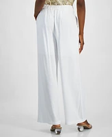 Bar Iii Women's Belted High-Rise Wide-Leg Pants, Exclusively at Macy's