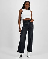 Guess Women's High-Rise Wide-Leg Ankle-Length Jeans