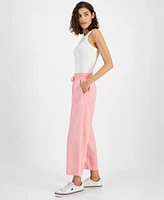 Tommy Hilfiger Women's High-Rise Crop Wide-Leg Pants