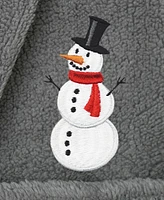 Linum Home Kids Snowman Super Plush Double Brushed Hooded Bathrobe