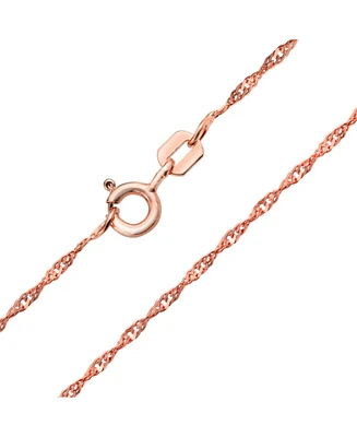 Bling Jewelry Singapore Chain 020 Gauge Necklace Rose Gold Plated Sterling Silver